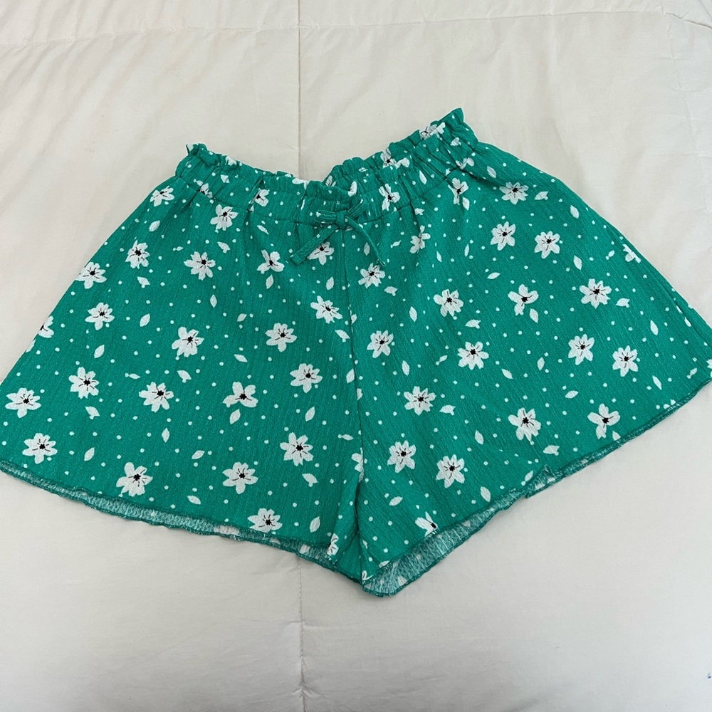 ZARA Kids Floral Green Shorts